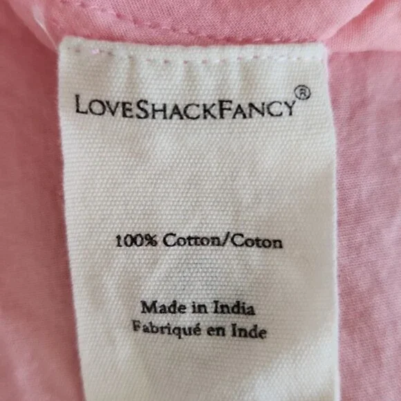 LoveShackFancy Salma Puff-Sleeve Cotton Maxi Dress, Pink, Size 0 - Picture 10 of 12